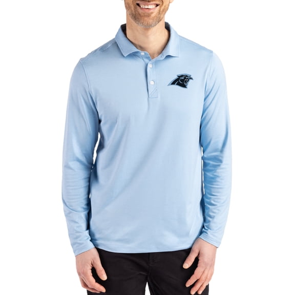 Men's Cutter & Buck Blue Carolina Panthers Coastline Epic Comfort Eco Recycled Polo