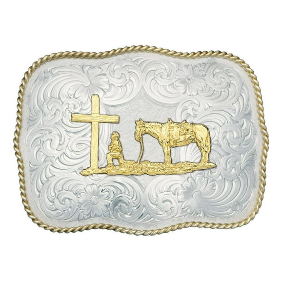 Montana Silversmiths German Silver Praying Cowboy - Acc Buckle  - G868-731