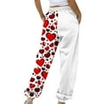 thumbnail image 4 of Zylanna Women's Sweatpants with Pockets, Elastic Waist Baggy Soft & Warm Love Print Casual Wide Leg Pants for Women Multicolor, 4 of 4