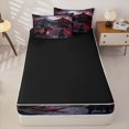 thumbnail image 4 of Erosebridal Samurai Dragon Zipper Twin Comforter Sets with Fitted Sheet and 2 Pillowcases,Japanese Style Zipper Bedding Set For Boys,Black Reversible,4-Piece, 4 of 7