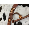 thumbnail image 3 of Showman Painted Floral & Feather Design Leather Headstall & Breast Collar Set, 3 of 3