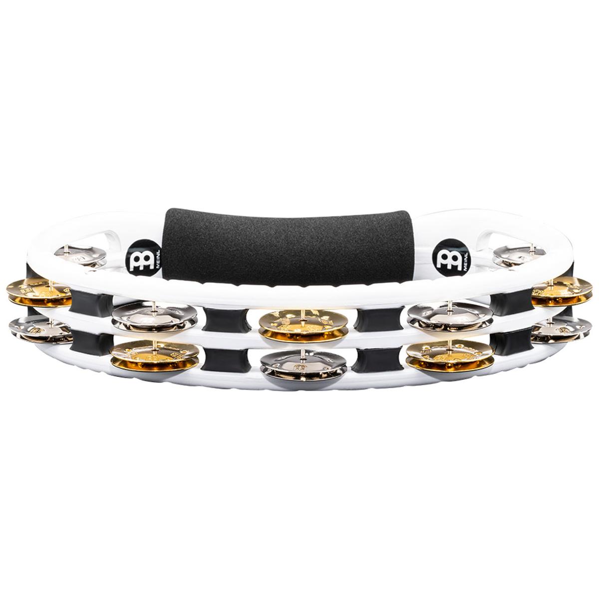 Meinl Recording Combo Hand Held ABS Tambourine with Double Row Jingles, White