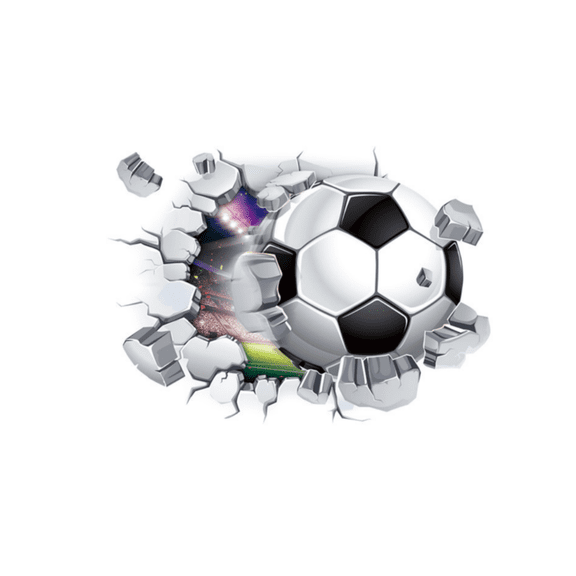 3D Football Wall Stickers for Boys Room, Soccer Wall Art Decals for Bedroom, Sports Fan Decor, Football Theme Wall Decoration for Soccer Lovers