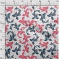 thumbnail image 3 of oneOone Rayon Pink Fabric Asian Japanese Koifish Craft Projects Decor Fabric Printed By The Yard 56 Inch Wide, 3 of 5