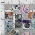 thumbnail image 2 of oneOone Cotton Cambric Light Gray Fabric Camera Pattern Craft Projects Decor Fabric Printed By The Yard 56 Inch Wide, 2 of 6