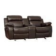 thumbnail image 4 of Lexicon Marille Faux Leather 2-Piece Manual Reclining Sofa Set in Brown, 4 of 17