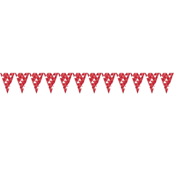 Classic Red Fractal Flag Banner, each