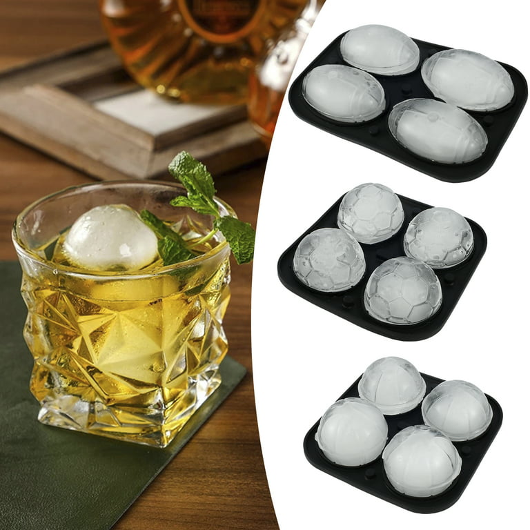 Lieonvis Ice Ball Maker,Reusable 2.4 Inch Ice Cube Trays, Easy Release  Silicone Round Ice Sphere Tray with Lids & Funnel for Whiskey, Cocktails 