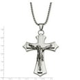 thumbnail image 3 of Stainless Steel Polished Large Crucifix 22in Necklace; 22 inch; for Adults and Teens; for Women and Men, 3 of 3