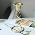 thumbnail image 4 of Candelero de metal Candelabros Portavelas votivas Soporte de velas, Velas cónicas Tres Bucles 6x13cm Zulema Portavelas, 4 of 7