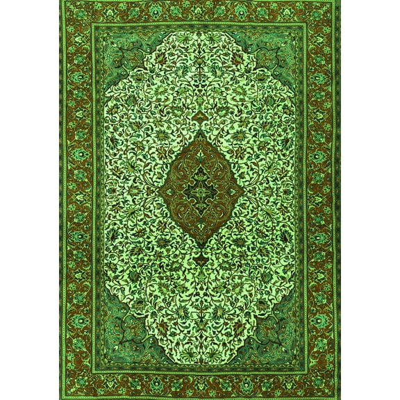 Ahgly Company Indoor Rectangle Persian Green Traditional Area Rugs, 5' x 7'