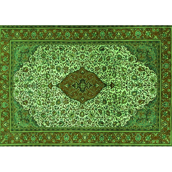 Ahgly Company Indoor Rectangle Persian Green Traditional Area Rugs, 8' x 10'