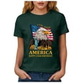 thumbnail image 5 of CAICJ98 Women's 250th Anniversary Crew-Neck T-Shirt Faith USA 250 Years Patriotic Eagle Graphic Shirts for Woman (Dark Green,M), 5 of 8