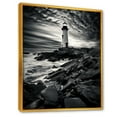 thumbnail image 2 of Designart "Minimalist Scenic Lighthouses III" Lighthouses Floater Framed Wall Decor, 2 of 5