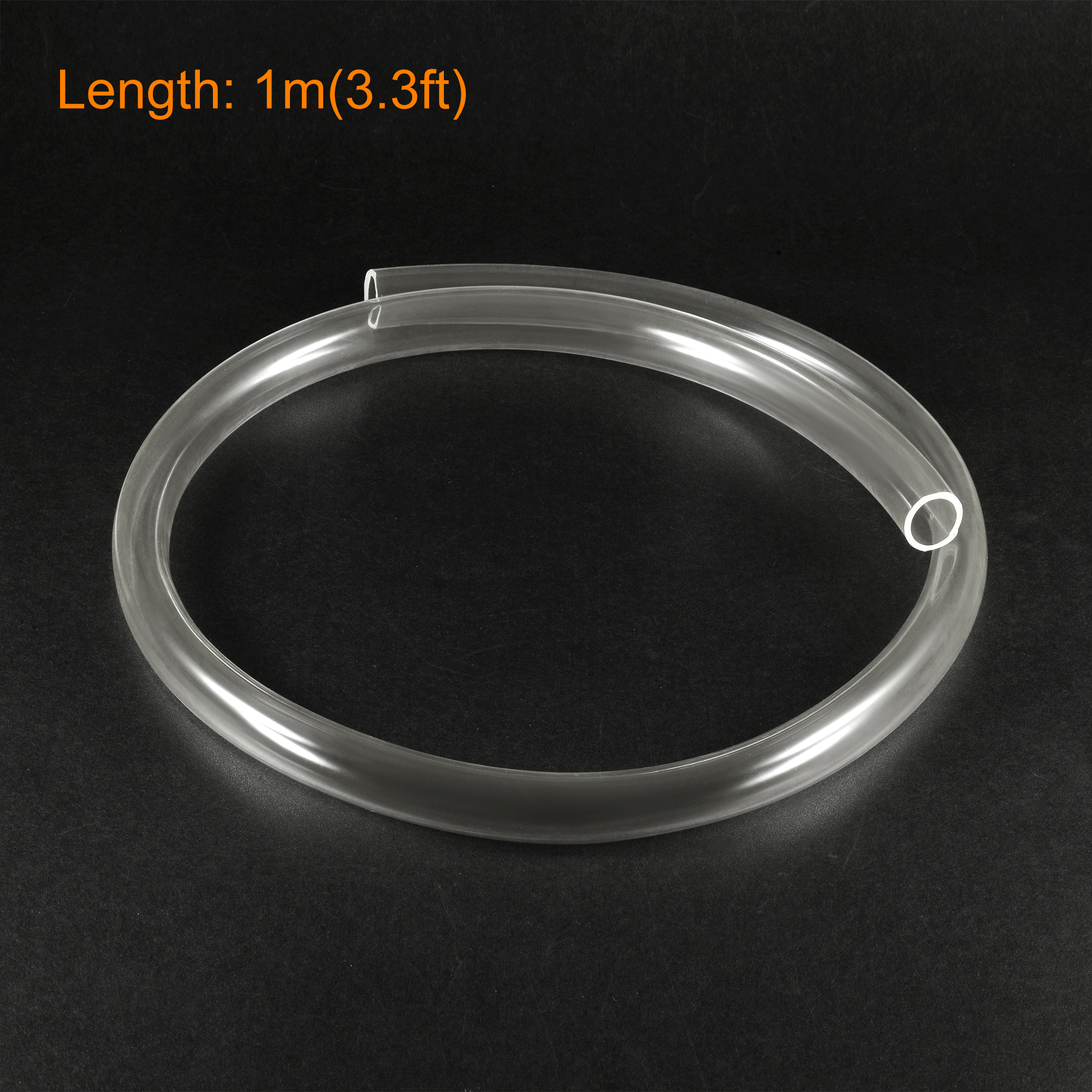 Unique Bargains PVC Clear Vinyl Tubing 19mm(3/4") ID 24mm(15/16") OD 3.3ft Plastic Pipe Air Water Hose with Clamps