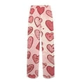 thumbnail image 4 of Fgvctg Valentine's Day Pajamas for Men Fashion Love Heart Print Wide Leg Pajamas Sleepwear High Waisted Pj Pants Oversized Fall Spring Drawstring Lounge Pants with Pockets Pink M, 4 of 5