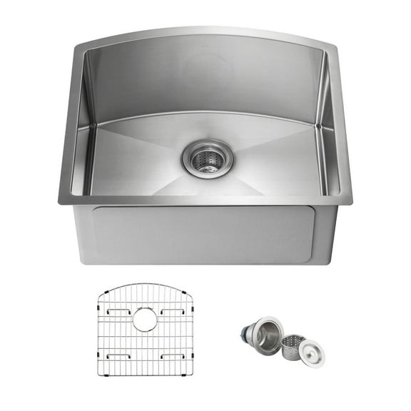 Kibi 22? Handcrafted Undermount Single Bowl 16 gauge Stainless Steel D Shape Kitchen Sink ? K1-S22-D