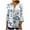 #04 Blue, variant on Women's Buttons Up Shirts 3/4 Length Sleeve Blouses Tops Vintage Floral Printed Tunic Tops Casual V Neck T-Shirt Summer Slim Pullover Top