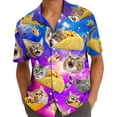thumbnail image 3 of Funny Galaxy Cat Taco Hawaiian Shirt For Men Cat Lover Space Shirt Mens Hawaiian Shirts Short Sleeve Button Down Shirt Men, 3 of 7