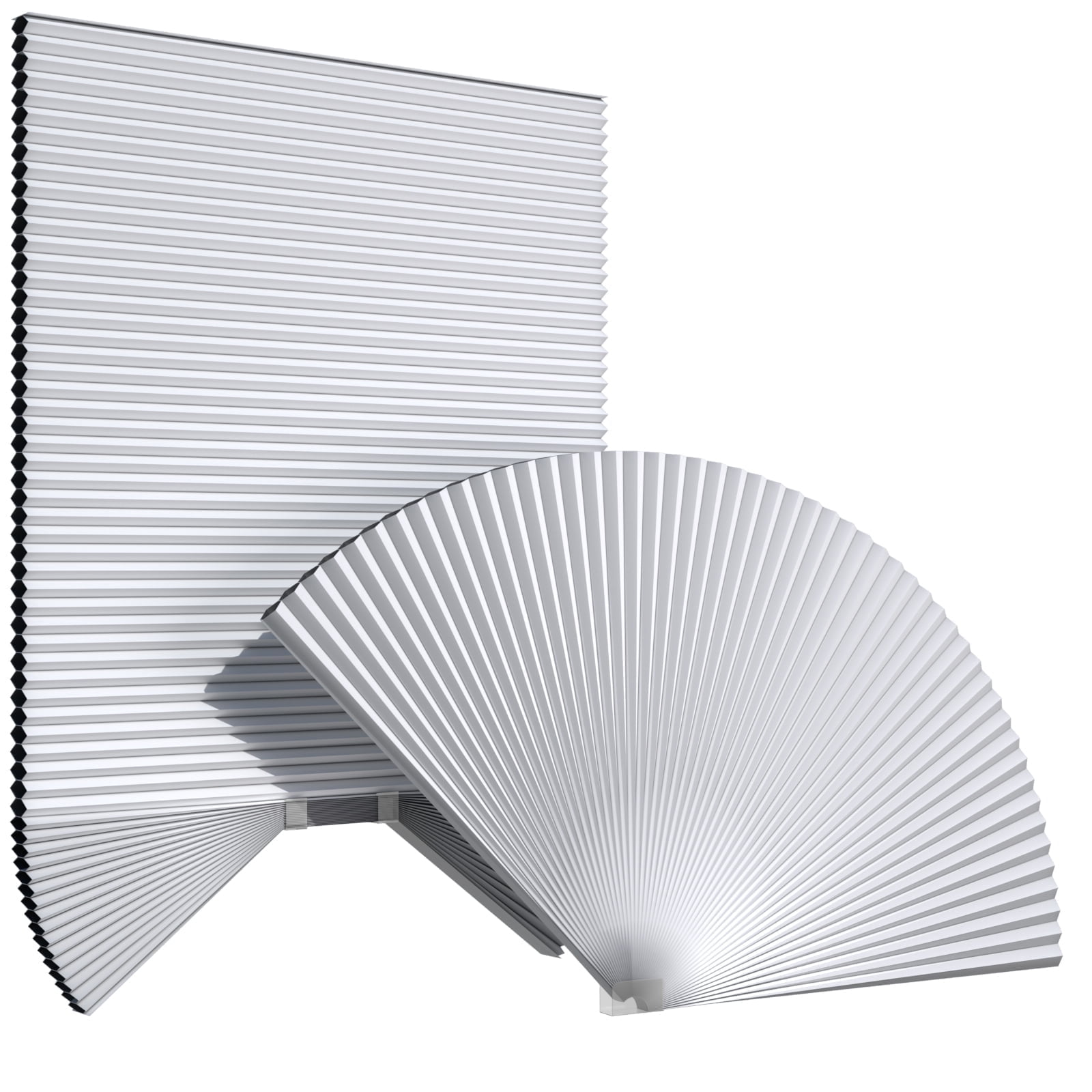 MYshade No Tools Arch Window Shades Tie-Up Blackout Cellular Arch Window Shades, White 36"W x 72"H