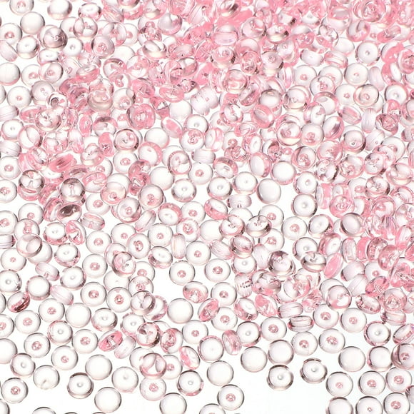 Uxcell Piedras Planas Acrílicas para Jarrones, Relleno de Perlas de Vidrio, Decoración para Acuarios, Esparcir en Mesas, Decoración del Hogar, Manualidades DIY, Rosa 0.28 in