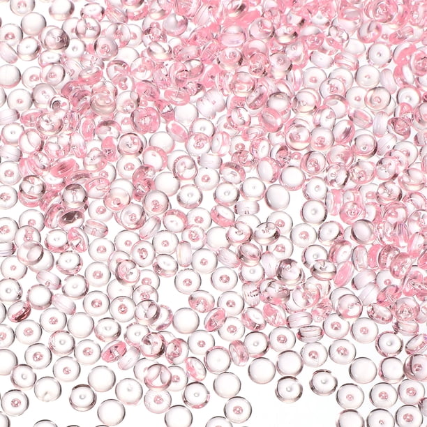 Uxcell Piedras Planas Acrílicas para Jarrones, Relleno de Perlas de Vidrio, Decoración para Acuarios, Esparcir en Mesas, Decoración del Hogar, Manualidades DIY, Rosa 0.28 in