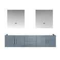 thumbnail image 3 of Lexora Home Geneva 80" Double Vanity with LED Mirrors in Dark Gray, 3 of 11