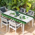 thumbnail image 2 of Green St. Patrick's Day Table Cloths for 4 Foot Rectangle Tables, Gnomes Watercolor Leaves Wooden Patio Waterproof Elastic Fitted Tablecloths, Washable Rectangular Table Cover for Camping, 2 of 8