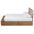 thumbnail image 3 of Bowery Hill Modern 4-Drawer Wood King Size Platform Storage Bed in Ash Walnut, 3 of 12