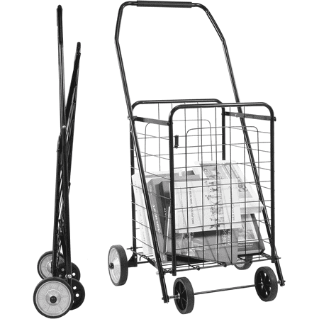 BalanceFrom Utility Cart with Wheels Foldable Shopping Cart holds up to 90 lbs Durable Grocery Utility Cart Compact Portable & Easy Storage Suitable for Shopping Laundry
