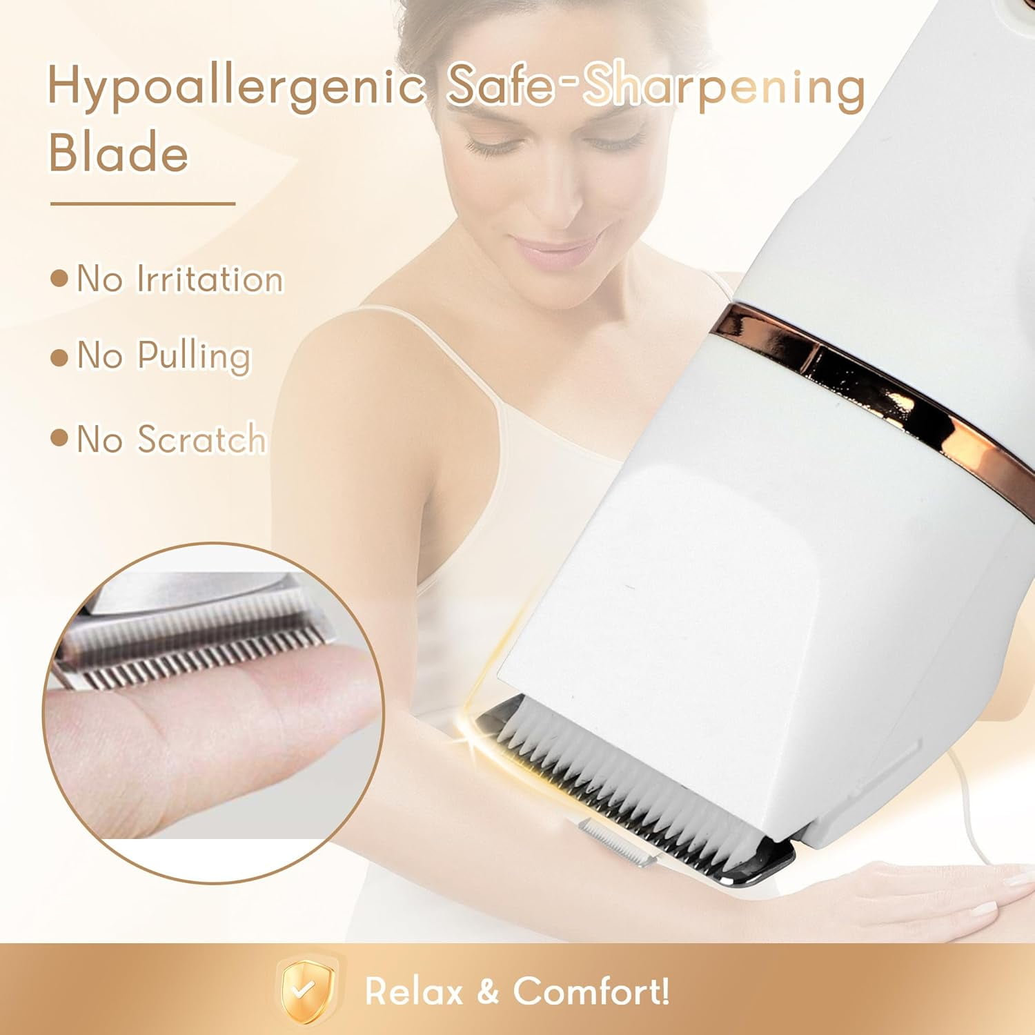 5 in 1 Bikini Trimmer for Women, IPX7 Waterproof Wet & Dry Electric Razors for Women with Charge Dock