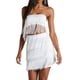 thumbnail image 1 of Vestido Falda Mujer Conjunto de 2 piezas Borla sin espalda Fuera del hombro Traje diario Kuymtek Blanco T M para Mujer, 1 of 7