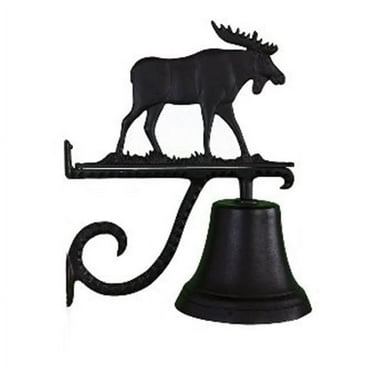 Cast Bell With Satin Black Moose Ornament