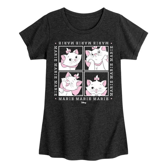 Disney - The Aristocats - Marie Grid - Girls Fitted Short Sleeve Graphic T-Shirt