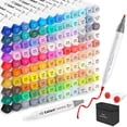 thumbnail image 1 of Caliart Dual Tip Art Markers - 168 Colors, Permanent Alcohol Based, Ideal for Kids, Teens, Toddlers & Adults - Easter Basket Stuffers & Gift Drawing, 1 of 7