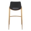 thumbnail image 4 of Desi Barstool Black & Gold Barstool, Modern Style, Plush and durable faux leather fabric, Plywood, Indoor Bar, 4 of 5