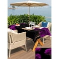 thumbnail image 4 of Outdoor Tablecloth with Umbrella Hole and Zipper, Purple Rose Rectangle Table Cloth 60x84 Inch Waterproof Tablecloth, Vintage Abstract Garden Flower Floral Black Picnic Table Cover for Patio Camping, 4 of 7