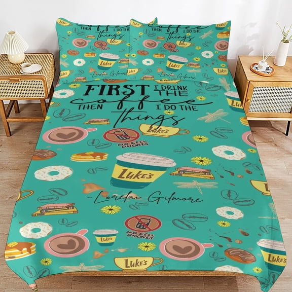 Gilmore Girls Kids 3 Piece Bedding Set, Super Soft Printed Comforter Cover Sets with 1 Duvet Cover and 2 Pillowcase, Bedroom Decor Gifts for Boys Girls Teens Adult 86"x70"