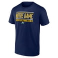 thumbnail image 2 of Men's Fanatics Navy Notre Dame Fighting Irish Fundamentals Stripe and Block T-Shirt, 2 of 3