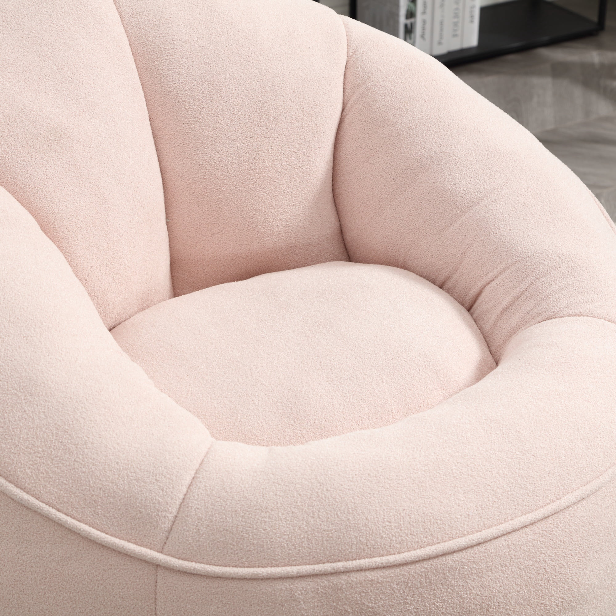 PORKISS Oversized Bean Bag Chair with Ottoman, Memory Foam Super Soft Lazy Couch for Adults Teens Kids, Microfiber Pink