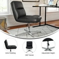 thumbnail image 3 of BizChair Commercial Mid-Back Black Padded LeatherSoft Armless Stationary Task Office Chair with Adjustable Height, Swivel Function, and Chrome Frame, 3 of 11
