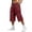 Wine #13, variant on Dresfit Mens Cargo Shorts Baggy Long Shorts 2026 Summer Drawstring Multi Pockets Fishing Bermuda Shorts Elastic Waist Solid Big and Tall Running Short Pants M