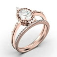 thumbnail image 3 of Dazzling Art nouvea 2.00 Carat Oval Cut Diamond Moissanite Engagement Ring, Wedding Ring in 10k Solid Rose Gold, Compass Ring, Promise Ring, Anniversary Ring, Bridal Set, Matching Band, 3 of 4