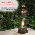 thumbnail image 4 of Alpine Corporation Gold Metal and Glass Lantern with Warm White LED- Small, 4 of 13