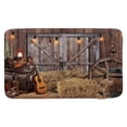 thumbnail image 2 of Western Cowboy Bathroom Rugs Wooden Barn Door Flannel Non Slip Mat Rug West Farmhouse Bath Mat 17X29in, 2 of 2