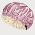 thumbnail image 5 of Silk Satin Sleep Cap – Double Layer, Adjustable, Hair Protection – For Curly & Long Hair – 1pc, 5 of 7