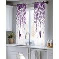 thumbnail image 5 of Purple Spring Botanical Sheer Curtains 45 Inch Length 2 Panels Set for Living Room/Bedroom, Weeping Eucalyptus Butterfly Kitchen Curtains Grommet Semi-Sheer Curtains Window Treatments 42"x45"x2, 5 of 7