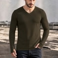 thumbnail image 4 of Rvwovn Men's Long Sleeve V-Neck Shirt Stretch Thumb Cuffs Athletic Base Layer Top Workout Daily Wear, 4 of 6