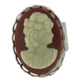 thumbnail image 4 of Cameo Cocktail Large Statement Ring Silver Tone Oversized Ladies Adult Female Women, 4 of 4
