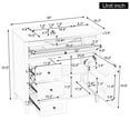 thumbnail image 6 of MAYEERTY 36" Bathroom Vanity Ceramic Sink Top Solid Wood MDF Flip Drawer Adjustable Shelf Metal Handles, 6 of 6